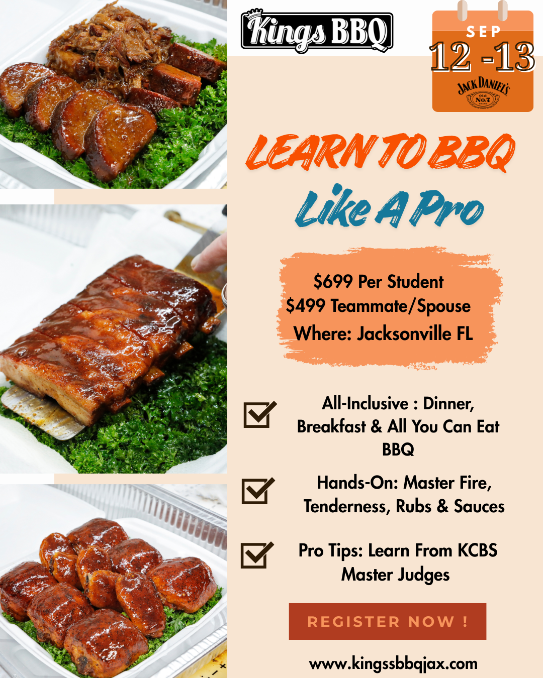 Register now for Kings BBQ competition classes